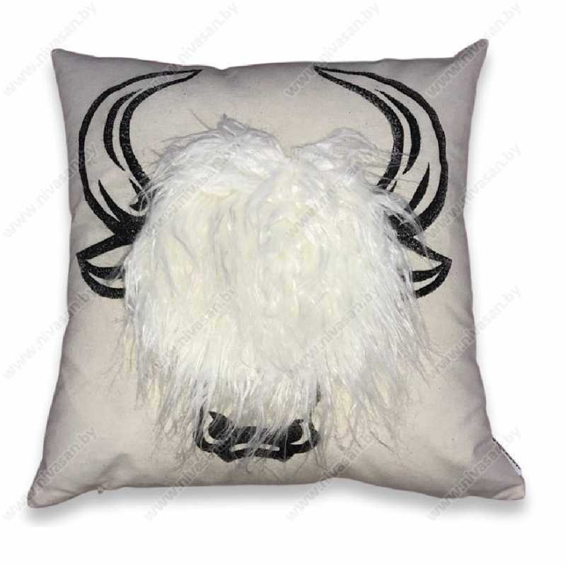 Декоративная подушка "Бизон" Белый