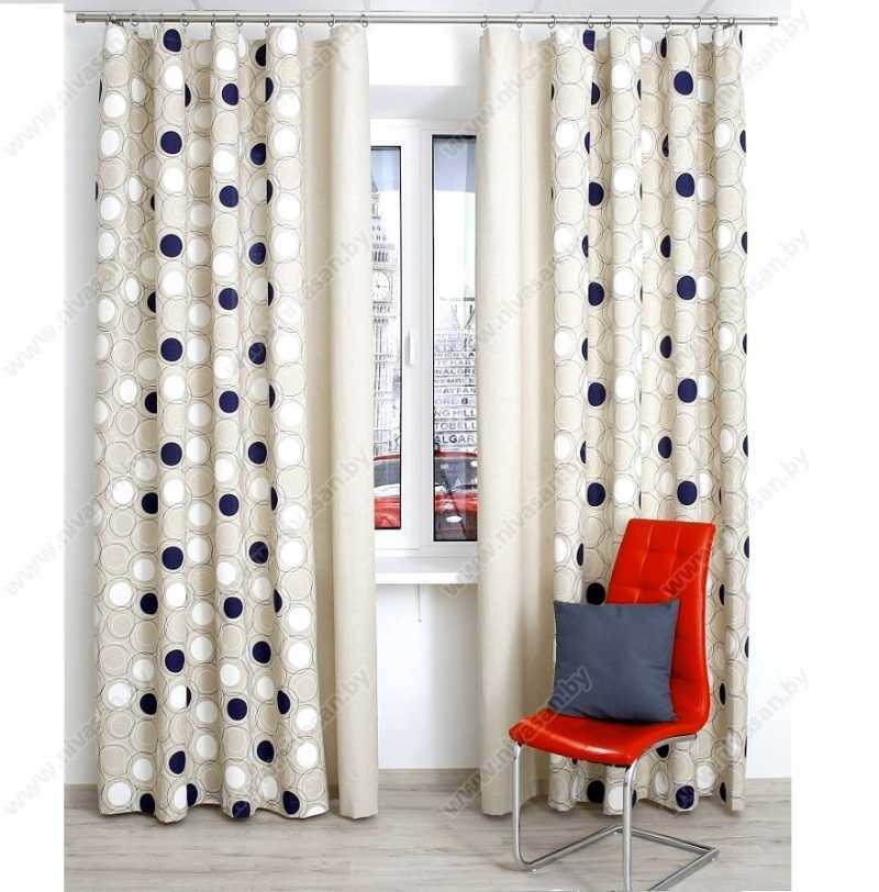 Шторы "Изольда" на ленте Сиреневые  круги