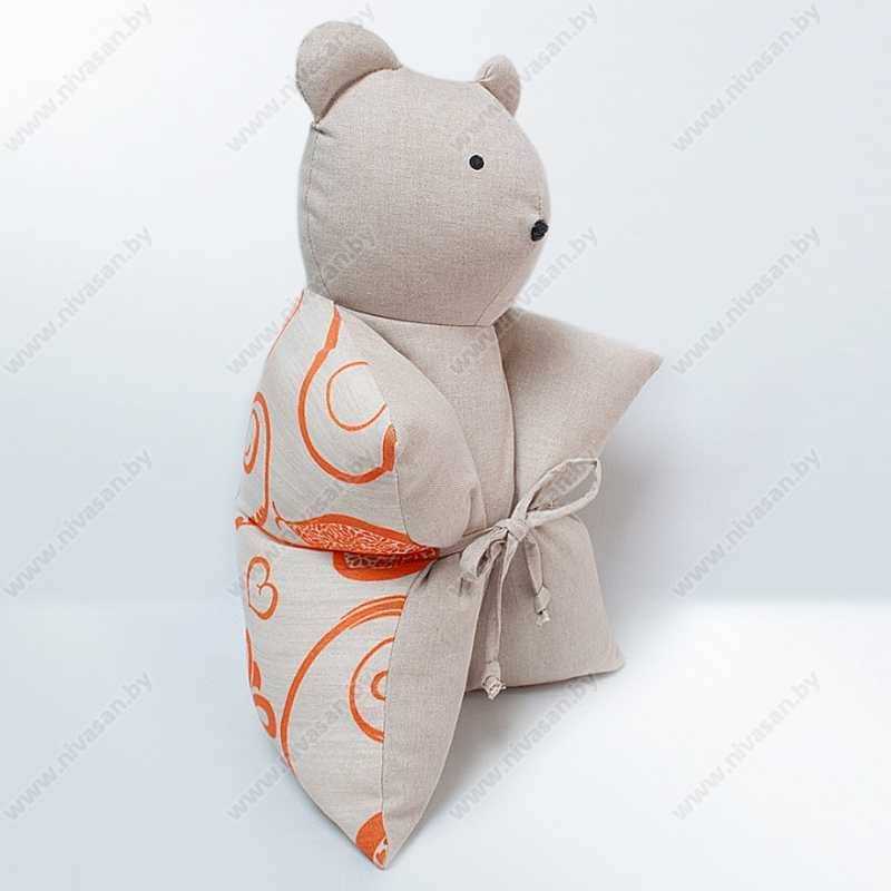 Декоративная подушка "Мишка" Оранжевый №2