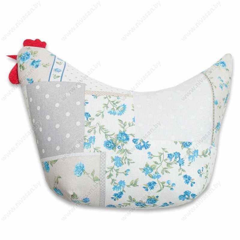 Декоративная подушка "Курочка" Голубая