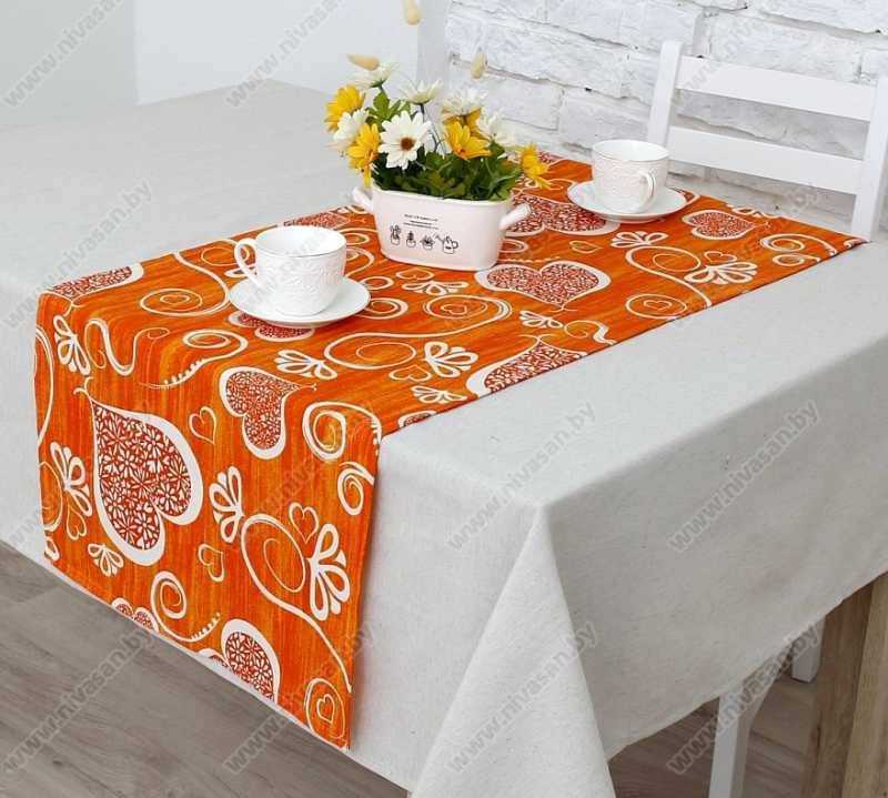 Дорожка на стол "Амур" (негатив) Оранжевый №2
