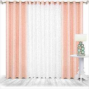 Штора  «Рига» на люверсах Персик