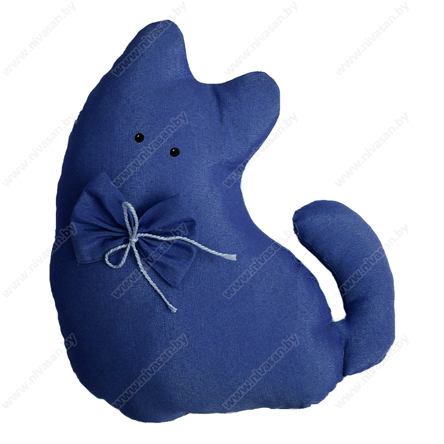 Декоративная подушка "Кошка" Синий  №7