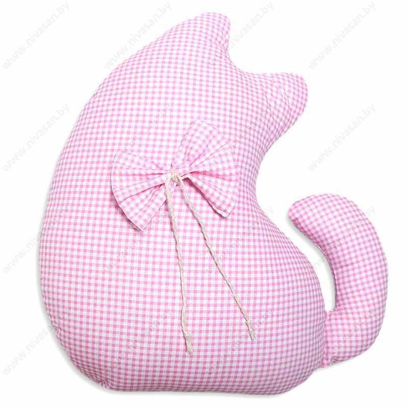 Декоративная подушка "Кошка" Розовый (100% хлопок)