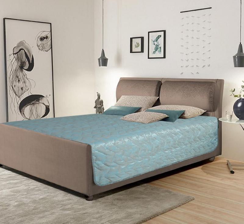 Покрывало "Мрамор"-210. Бирюза.