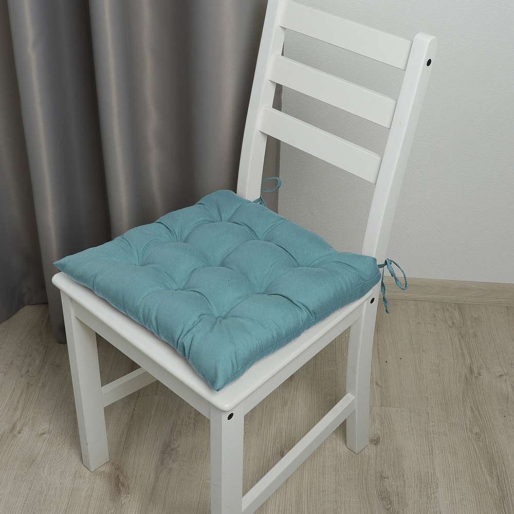 Подушка для сидения "Вельвет"-9. Бирюза.