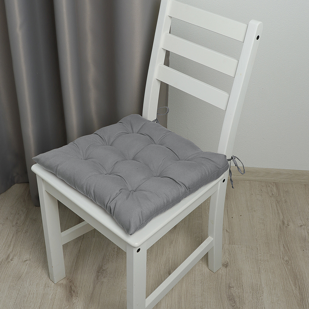 Подушка для сидения "Вельвет"-9. Светло-серый.