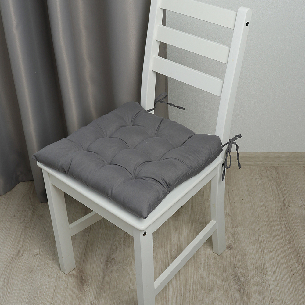 Подушка для сидения "Вельвет"-9. Серый.