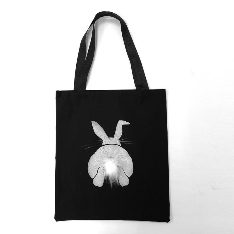 Сумка-шоппер  "Кролик" (печать) Хвостик белый
