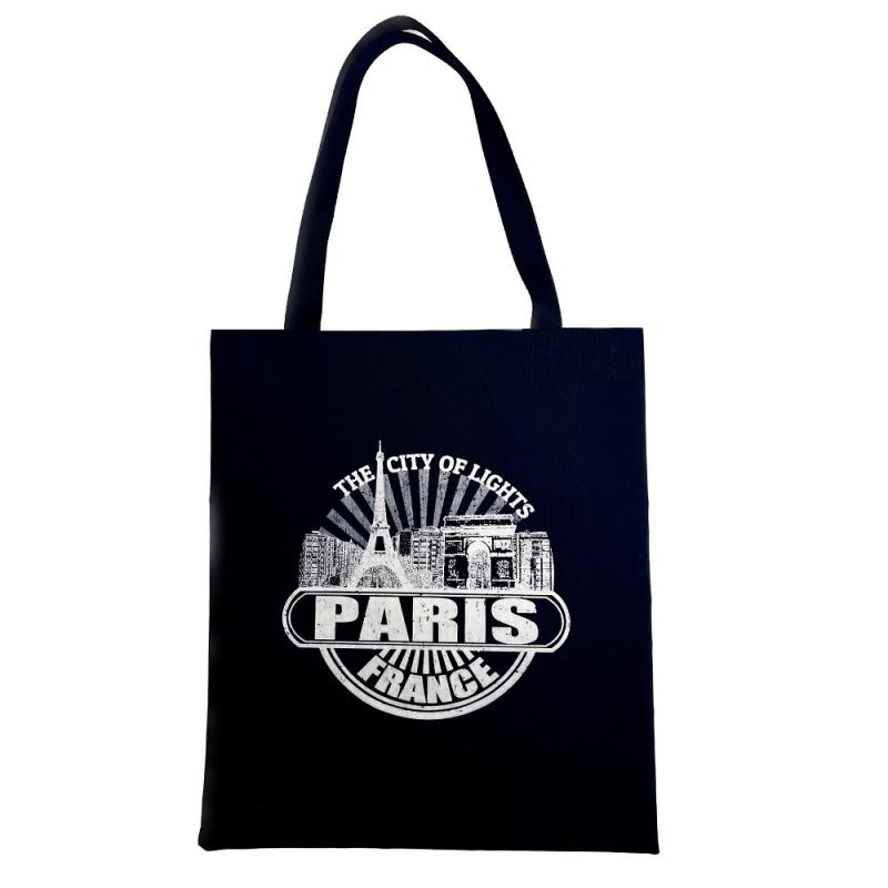 Сумка-шоппер  "Париж" (печать) Черный